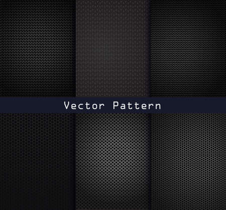 Vector black metal patterns texture steel backgroundのイラスト素材