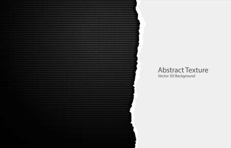 Vector torn paper edges on carbon fiber texture. Dark backgroundのイラスト素材