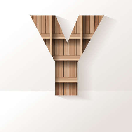 Vector wood shelf font design alphabet letterのイラスト素材