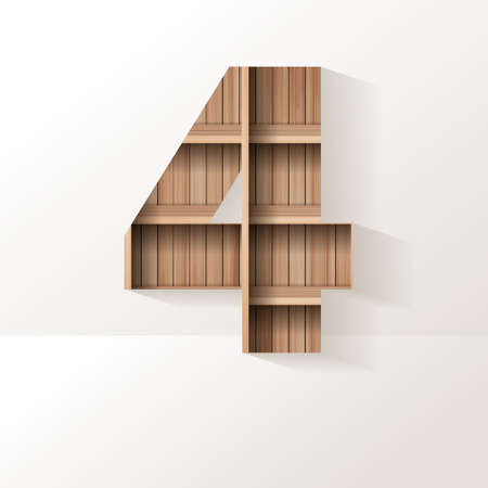 Vector wood shelf font design alphabet letterのイラスト素材