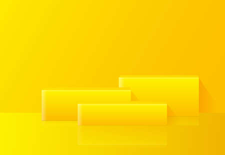 Abstract yellow mock up composition with podium designのイラスト素材