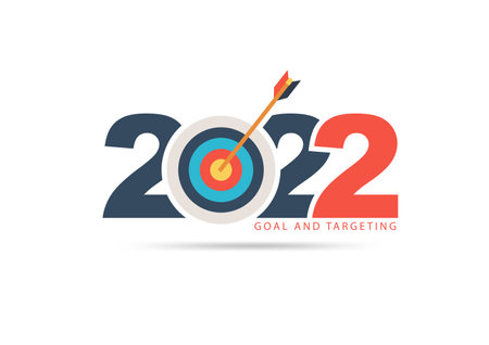 2022 new year with creative target market ideas concept design, Vector illustration modern layout templateのイラスト素材