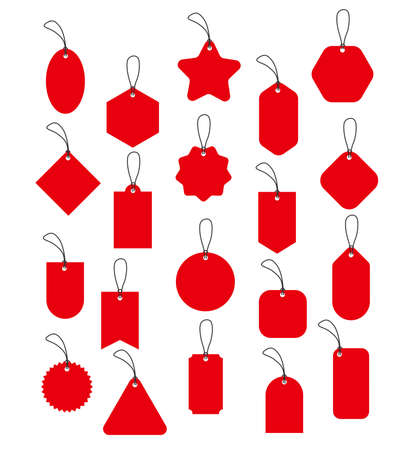 Set of red gift labels tags vector designのイラスト素材