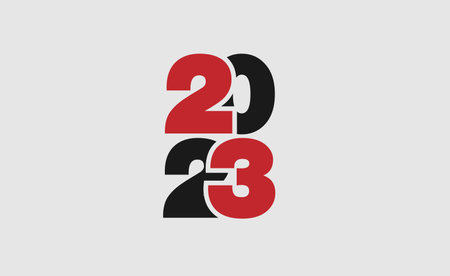 Logo 2023 happy new year modern design graphic elements, Vector illustration templateのイラスト素材
