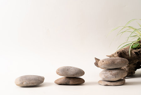 Stone product display podium show cosmetic display stage pedestal designの写真素材