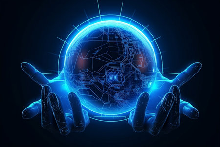 Touch the future,Interface technology, the future of user experience. AI generateの素材