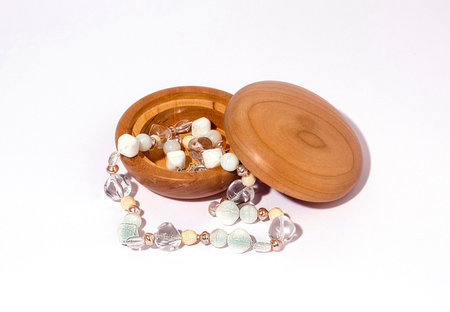 Wooden box on a white background