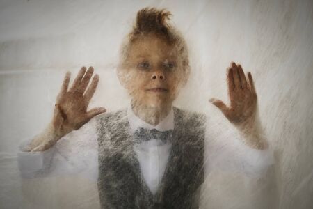 funny he enthusiastically showed emotionの写真素材