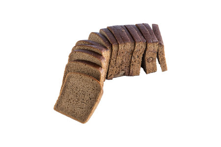 bread slices on white background