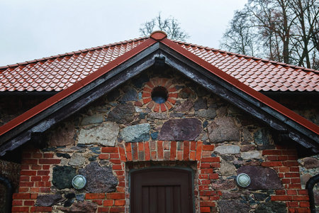 The old brick manor house Latvia.Siekstates