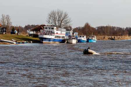 on a beautiful winter day, boats in all sorts of places