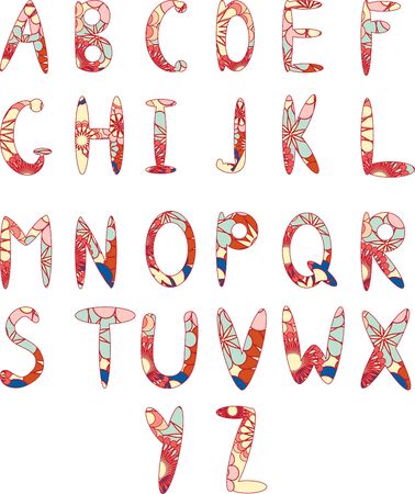 The English alphabet. Cheerful multi-coloured letters.の写真素材