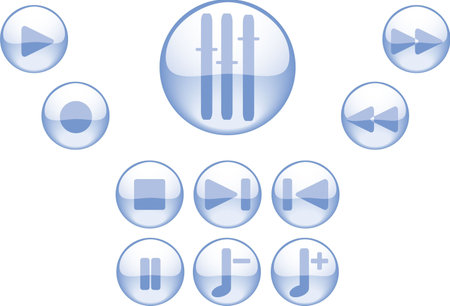 set of buttons with audio symbols