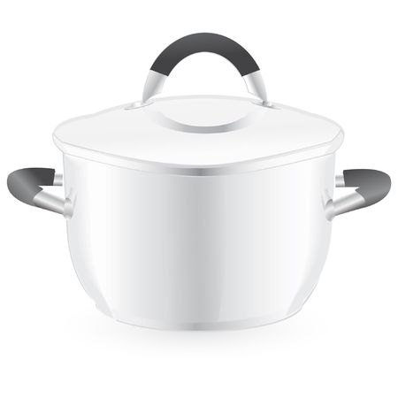 silver pan isolated on an white backgroundのイラスト素材