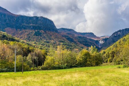Autumn landscape (Garrotxa Province, Catalonia, Spain)の写真素材