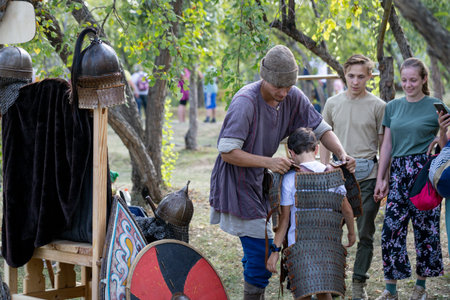 Russia, Gardarika - August 27, 2022: Fest of historical reconstruction Ural Fortress, Middle Ages...