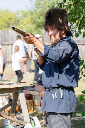 Russia, Gardarika - August 27, 2022: Fest of historical reconstruction Ural Fortress, Middle Ages...