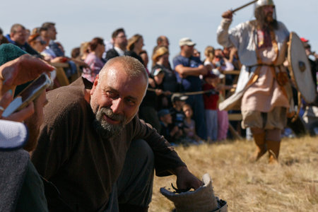Russia, Troistk - August 21, 2022: Southern Frontier. Fest of historical reconstruction of the...