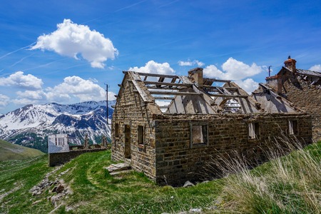 A old and decay military camp in the france alpsの写真素材