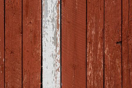 closeup of old red wood planks texture backgroundの写真素材