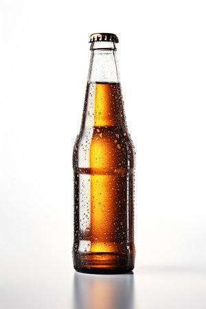 Beer bottle on a white background. Ai generative.の素材