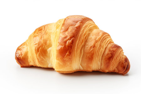 Fresh butter croissant on a white background. Generative ai.の素材