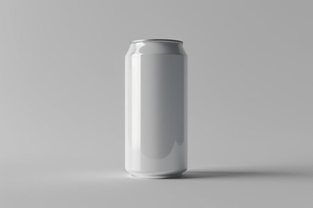 Energy drink soda can mockup template isolated on grey backgroundの素材
