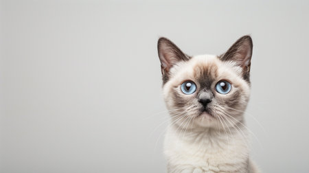 Front side close-up of a ginger kitten with large, round eyes, displaying a look of curiosity and wonder.の素材