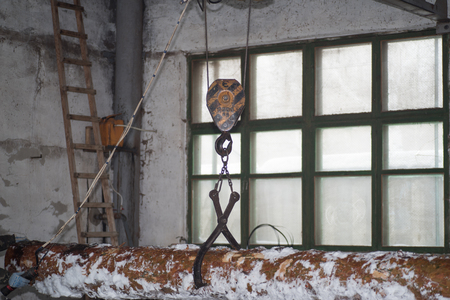 Cutting logs on the boards. In the winter process a tree.Wood processing.の写真素材