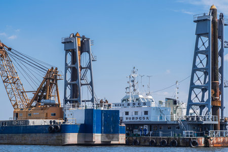 Ship in port.Water transport,International,Shell Marine,transportation,logistic,trade,port.container...