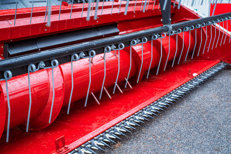 Details from the combine, cultivator.Combine harvester. Reaper.
