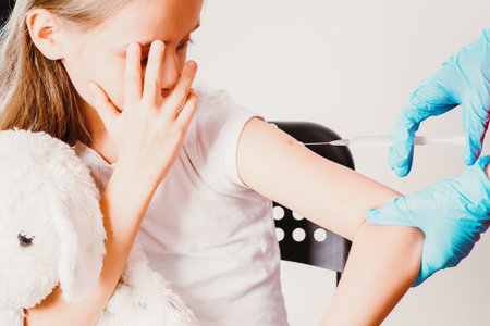 Flu influenza vaccine clinical trials concept, corona virus treatment, close up .Vaccination is...