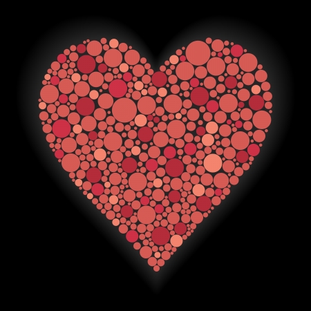 Illustration of heart on black backgroundのイラスト素材