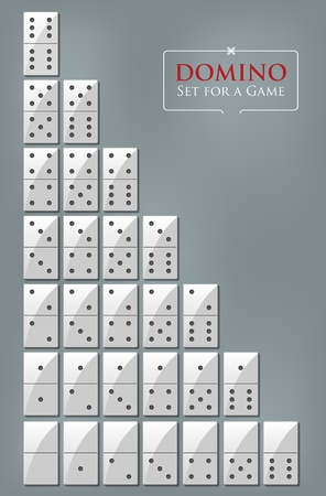 Illustration of white set for a game of dominoesのイラスト素材