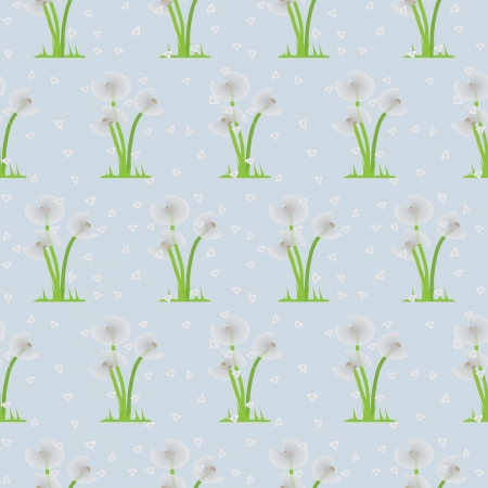 Seamless illustration of dandelions on backgroundのイラスト素材