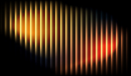 abstract background with yellow and blue stripes on a black background.の写真素材