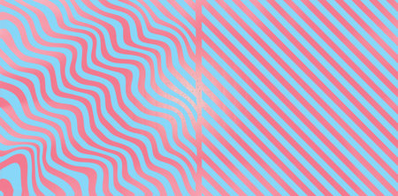 Abstract background with wavy lines in pink and blue colors. Vector illustration.の写真素材