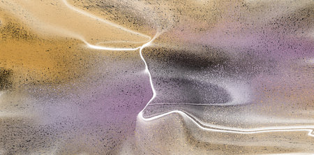 Fluid art. Abstract illustration - stain, splashes, smearing the dye. Liquid acrylic- color blot. Pigment water backgroundの写真素材