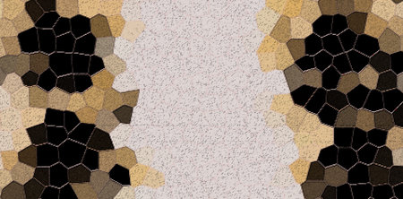 Mosaic tile background in brown and beige colors. Digital painting.