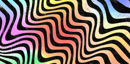 abstract background with wavy, zigzag lines in different colors