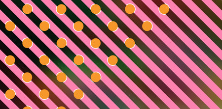 Abstract striped background with circles and dots. Vector illustration. Eps 10.