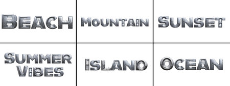 Set of alphabets with the name of the city.