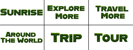 Set of green eco friendly text on white background. Vector illustration.の写真素材