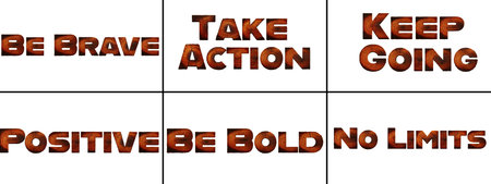 Illustration of a set of words made of wood for use in presentations, etc.