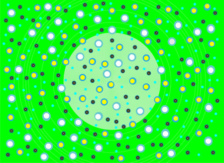 Easter egg with dots on a green background. Vector illustration.のイラスト素材
