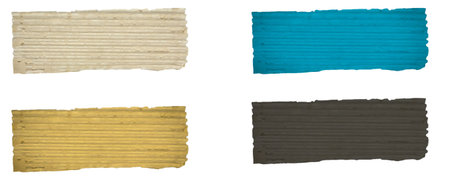 collection of  various colored pieces of cardboard on white background. each one is shot separately