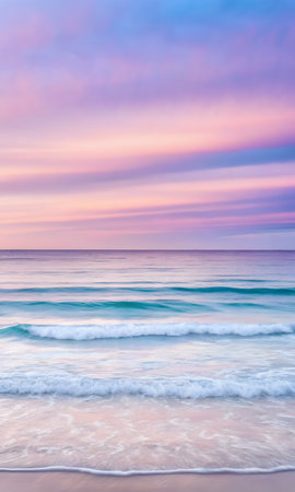 beautiful sunset on the beach with sea and sky background. long exposureの素材