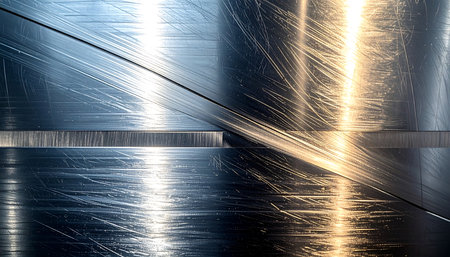 abstract metal background with some reflected light and sparkles in itの素材