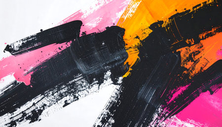 abstract colorful acrylic paint background texture with grunge brushstrokesの素材