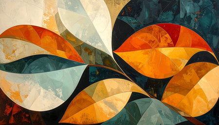 abstract background with colorful geometric shapes, computer-generated image.の素材